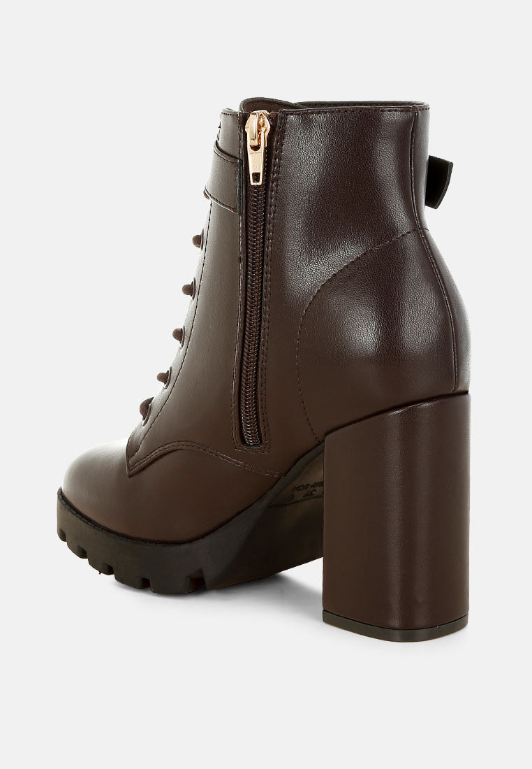 Grahams Faux Leather Lace Up Boots