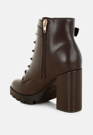 Grahams Faux Leather Lace Up Boots