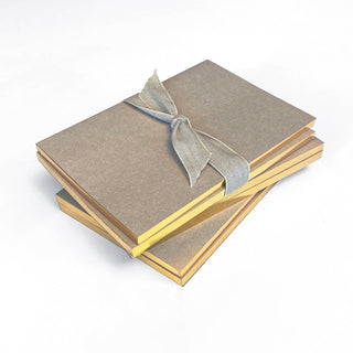 Greige Jotters with Gold edging (set of 2) - By Baano