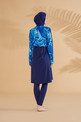 Woven Navy Burkini Modest Swimwear M2319 - By Baano