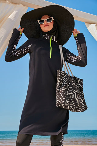 Lycra Black Burkini Modest Swimwear M2331 - By Baano