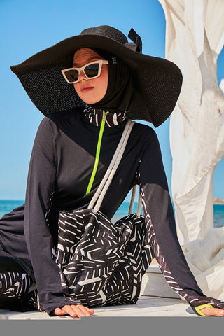 Lycra Black Burkini Modest Swimwear M2331 - By Baano