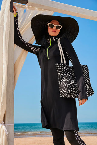 Lycra Black Burkini Modest Swimwear M2331 - By Baano