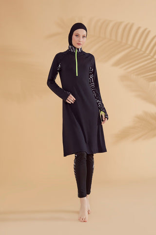 Lycra Black Burkini Modest Swimwear M2331 - By Baano