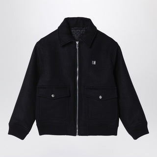 Black Wool And Cashmere Zipped Jacket - By Baano