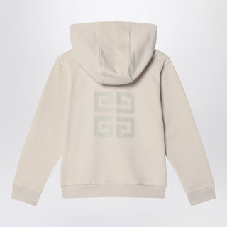 Cream-colored Zip-up Sweatshirt With Logo - By Baano