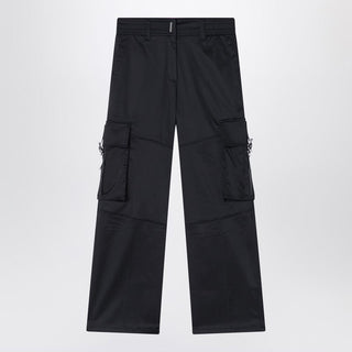 Black Cargo Pants In Cotton Blend