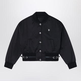 Black Bomber Jacket In Cotton Blend - By Baano