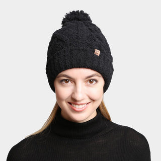 Solid Color Cable Knit Beanie