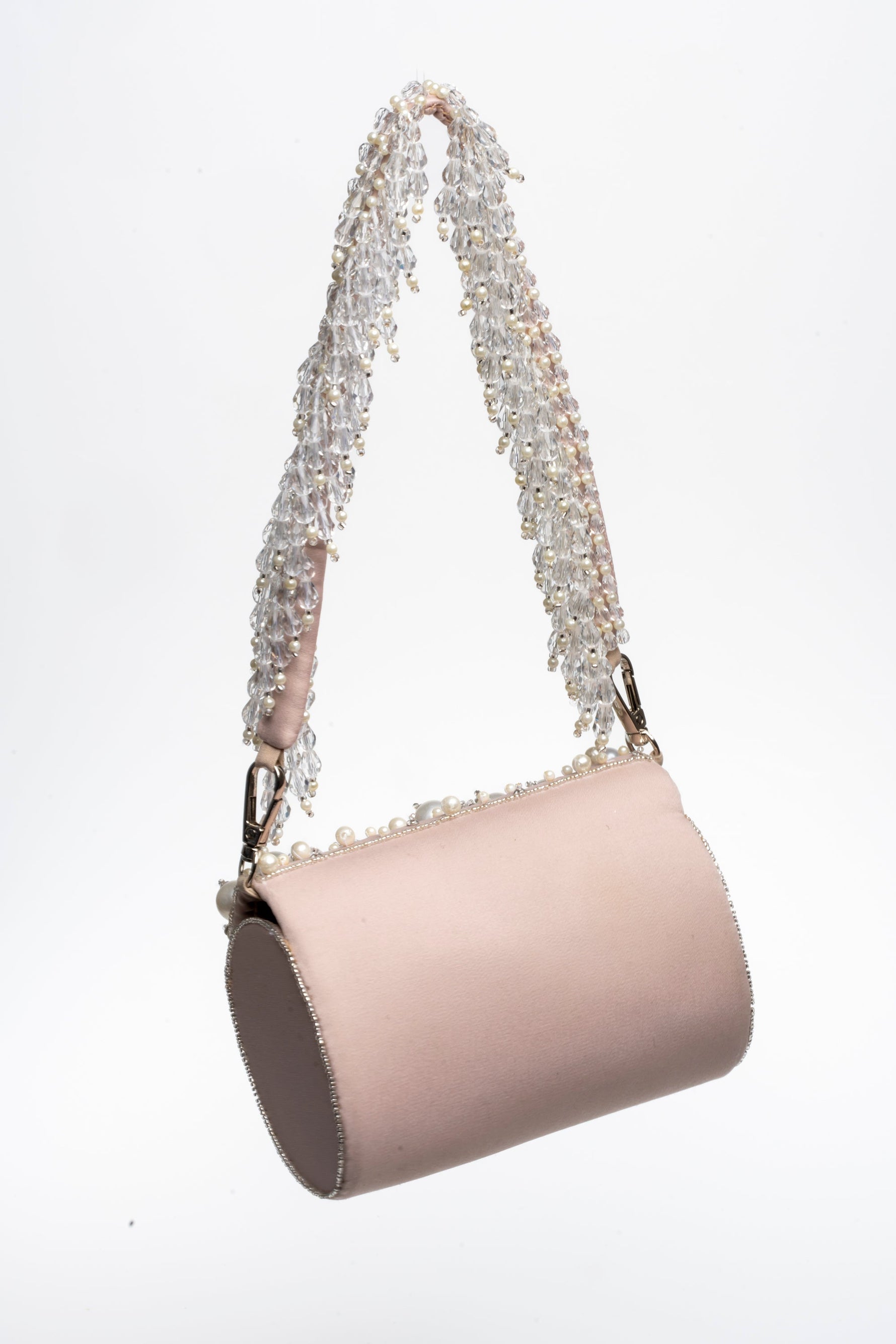 Mini Flap Bag with Pearls Handle - By Baano