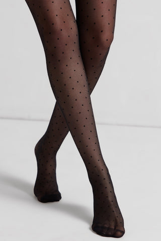 Fantasy Stockings Conte Happy - Polka Dot Silicone Lace Top - By Baano