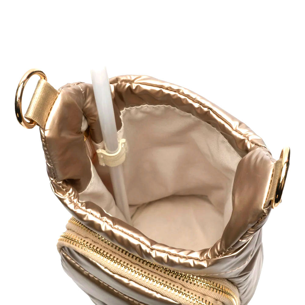 HydroBag® HANDLE™- Gold Shiny with Vegan Leather Trimmed Solid Strap