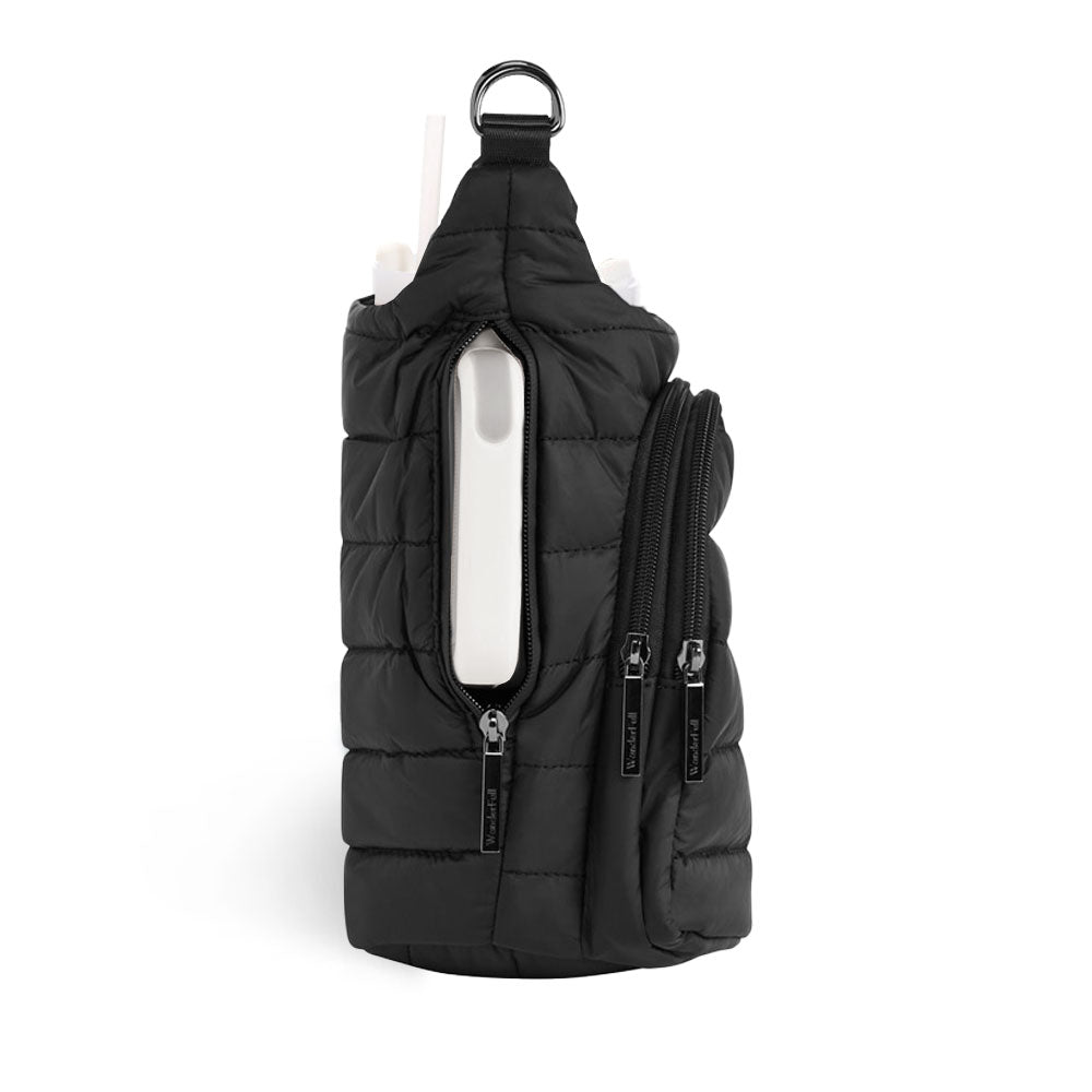 HydroBag® HANDLE™- Black Matte with Gray, Black, White Striped Strap