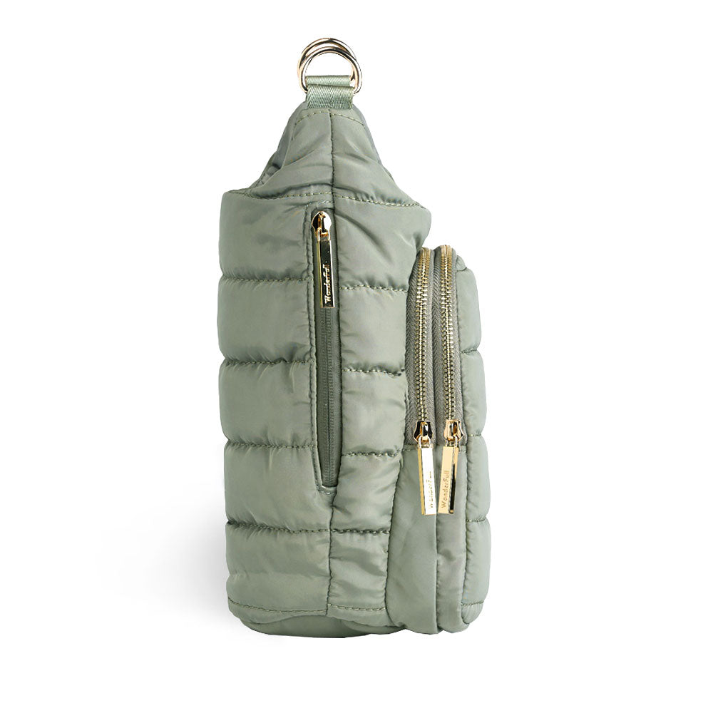 HydroBag® HANDLE™ - Sage Green with Solid Vegan Leather Trimmed Strap