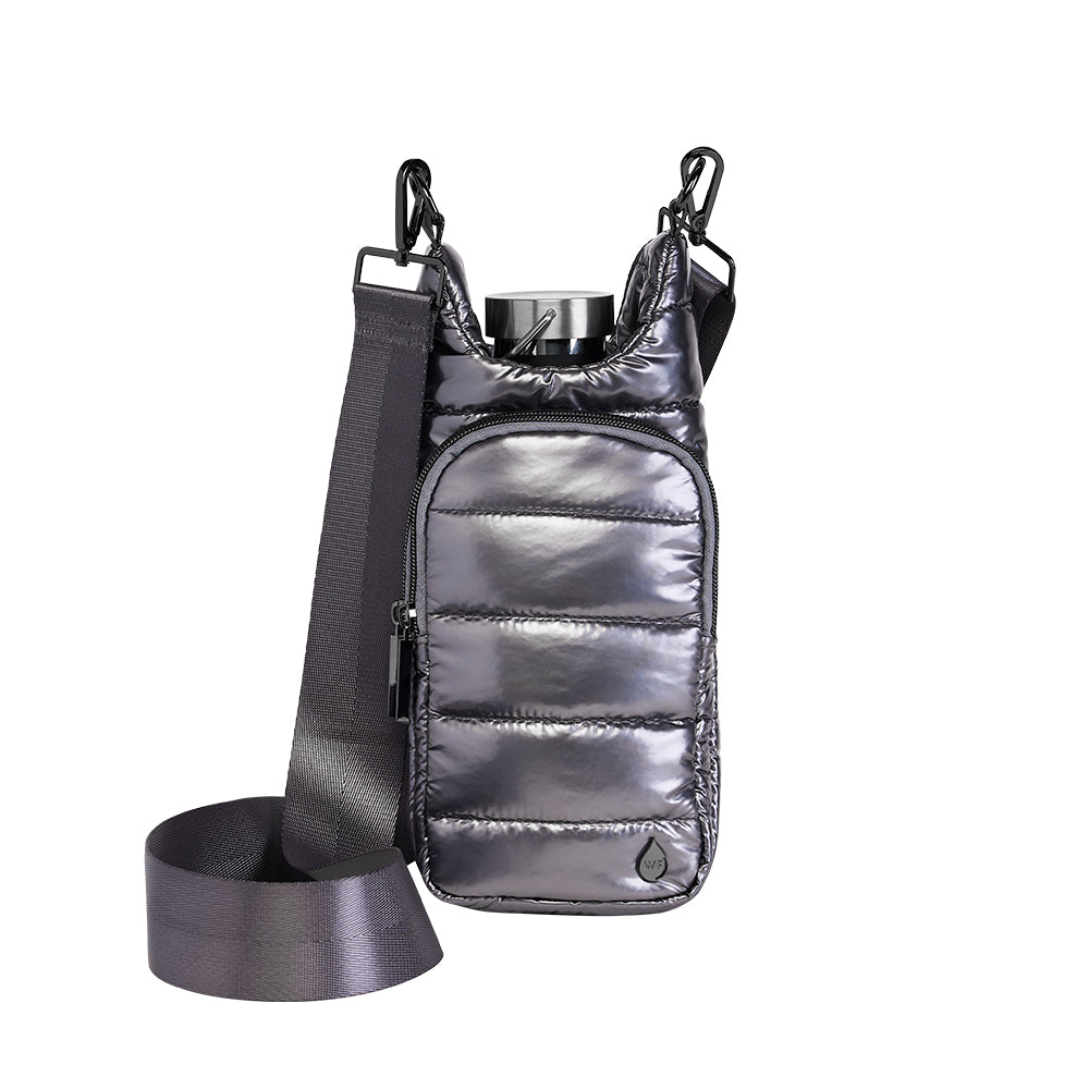 Pewter Glossy HydroBag® with Solid Strap