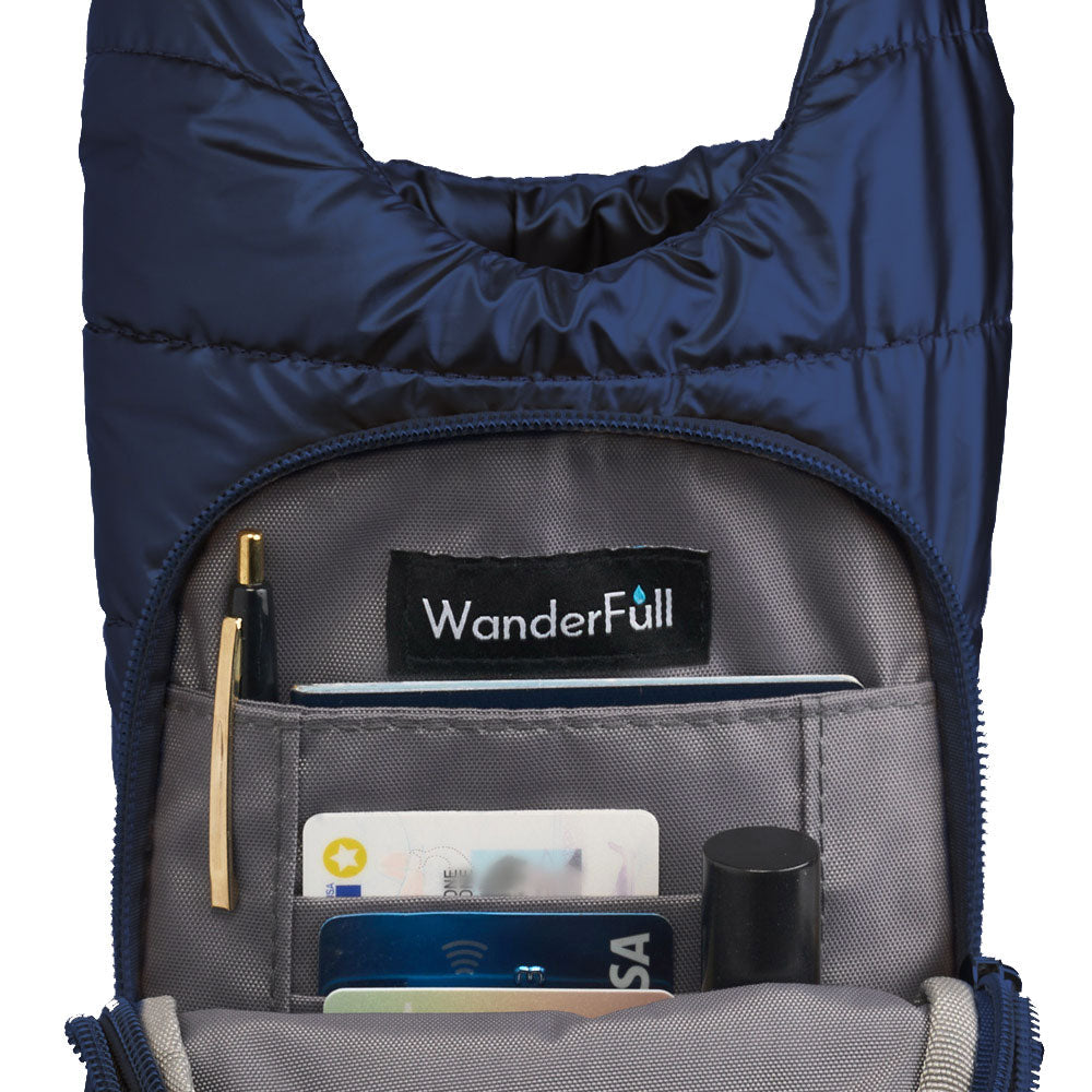 Navy Blue Shiny HydroBag® with Matching Solid Navy Strap