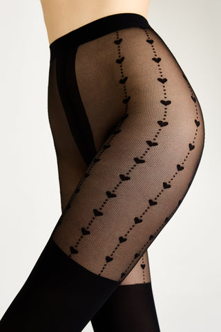Fantasy Tights Conte Hearts - Imitation of Knee Highs - By Baano