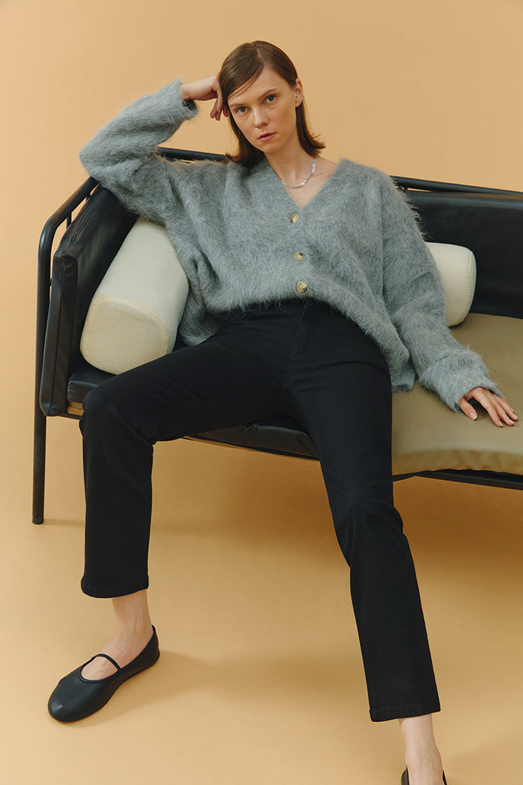 Two Shots High Rise Straight Crop Jeans HJ013 Hey Joanie