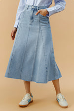 Monica Swing Denim Midi Skirt HJ806