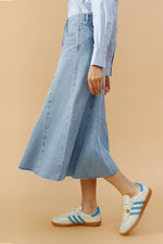 Monica Swing Denim Midi Skirt HJ806