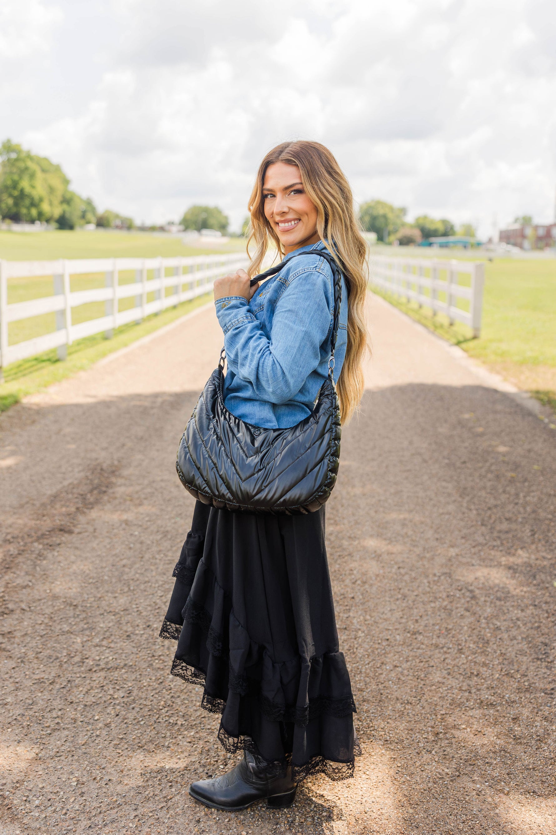 Black Pearl Half Moon HydroHobo® Bag- bottle included