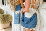Denim Half Moon HydroHobo® Bag- bottle included