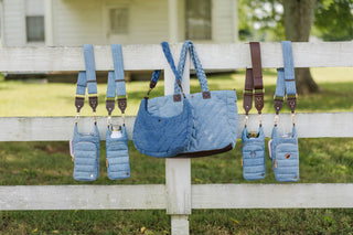 Denim Half Moon HydroHobo® Bag- bottle included