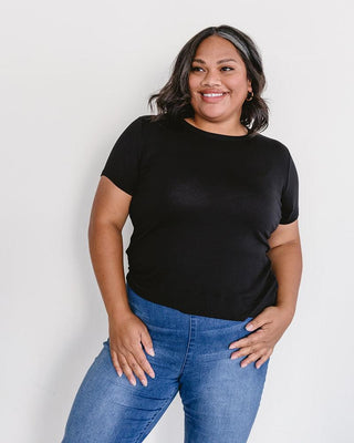 Crew Neck Boyfriend Full-Length - Layering Top - By Baano