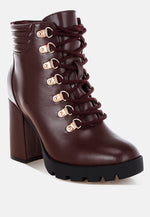 Hamiltons Lace Up Block Heel Boots