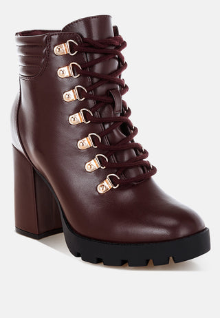 Hamiltons Lace Up Block Heel Boots