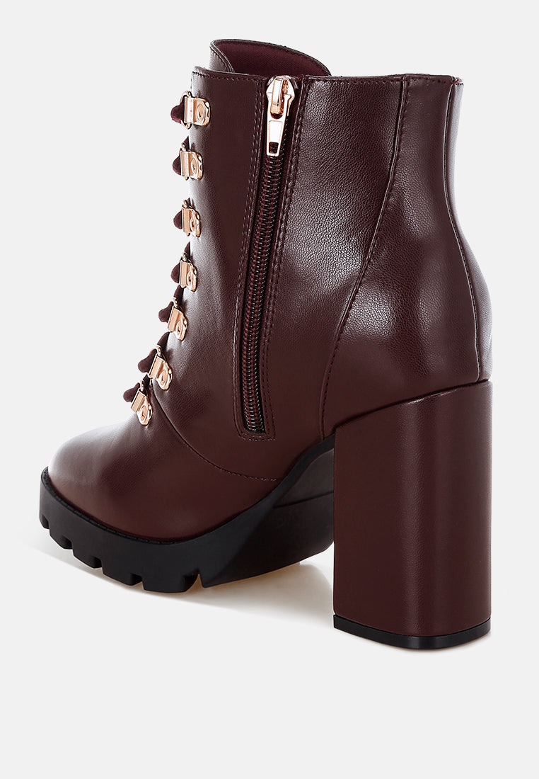 Hamiltons Lace Up Block Heel Boots