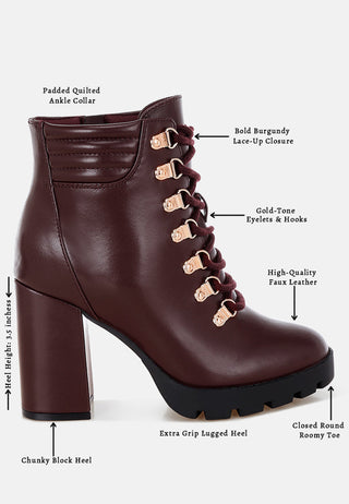 Hamiltons Lace Up Block Heel Boots