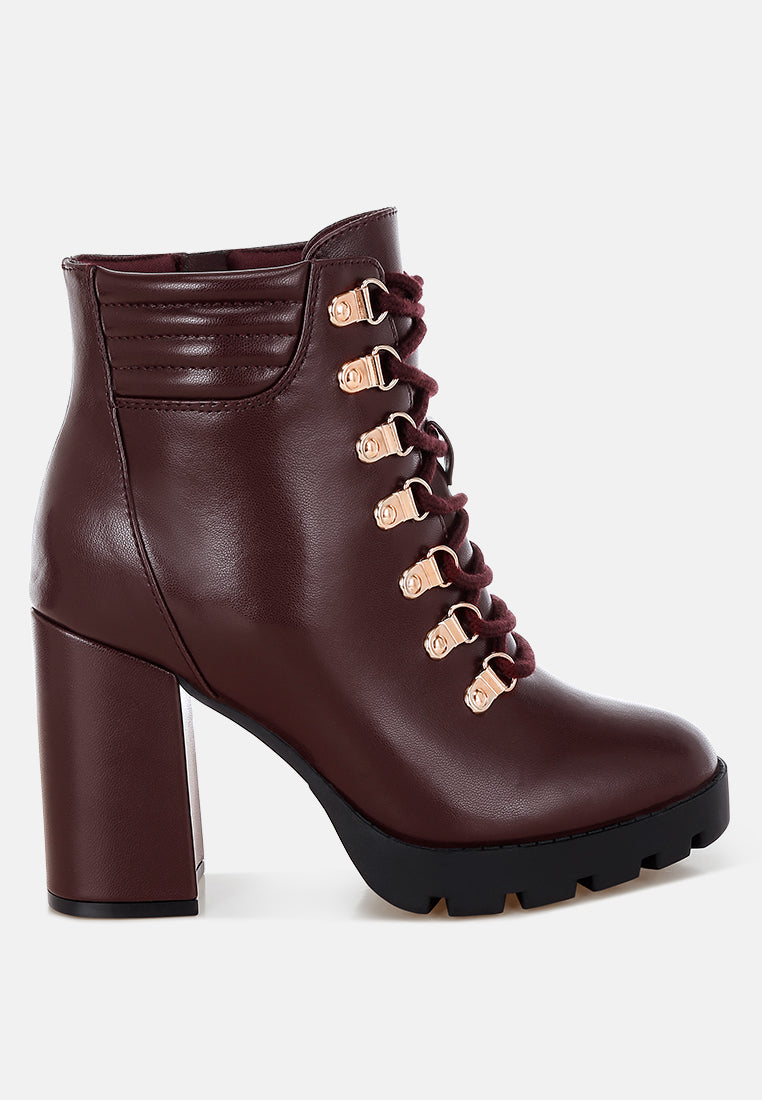 Hamiltons Lace Up Block Heel Boots