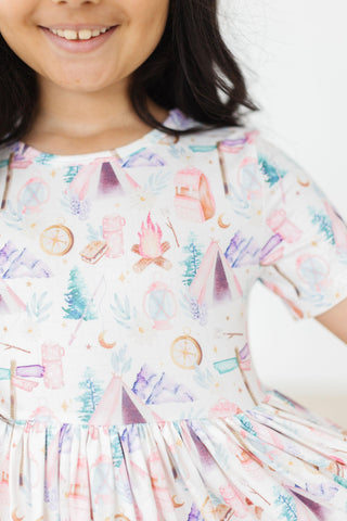 SALE Happy Camper S/S Pocket Twirl Dress - By Baano