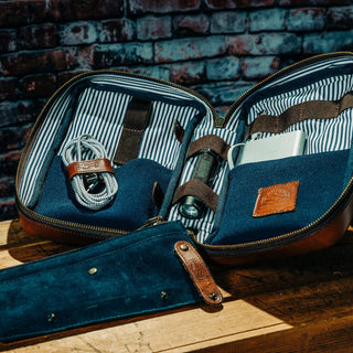 Heritage Leather "Doc" Electronics Organizer / Toiletry Kit - By Baano