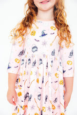 Hey Boo 3/4 Sleeve Pocket Twirl Dress