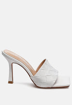 Carmen Woven Strap Mid Heel Sandals
