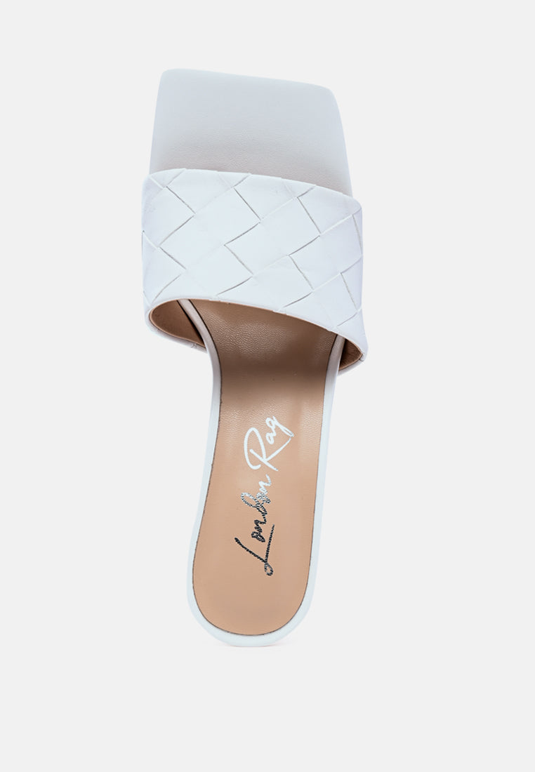 Carmen Woven Strap Mid Heel Sandals