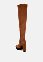 Maple Faux Suede Long Boots
