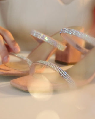 Stormi | Rhinestone/Pink Suede
