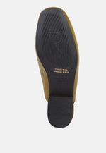 Honey Leather Chain Detail Mules