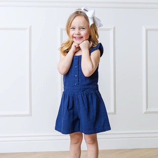 Flutter Button Front Romper - By Baano