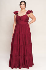 SUMMER MILK DEEP RED WOVEN MAXI DRESS Flying Tomato