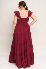 SUMMER MILK DEEP RED WOVEN MAXI DRESS Flying Tomato