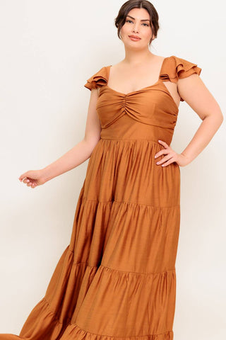 SUMMER MILK RUST WOVEN MAXI DRESS - By Baano