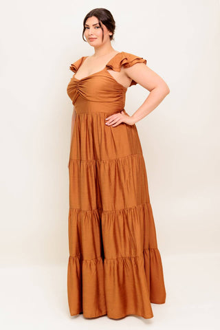 SUMMER MILK RUST WOVEN MAXI DRESS - By Baano