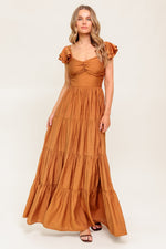 SUMMER MILK RUST WOVEN MAXI DRESS