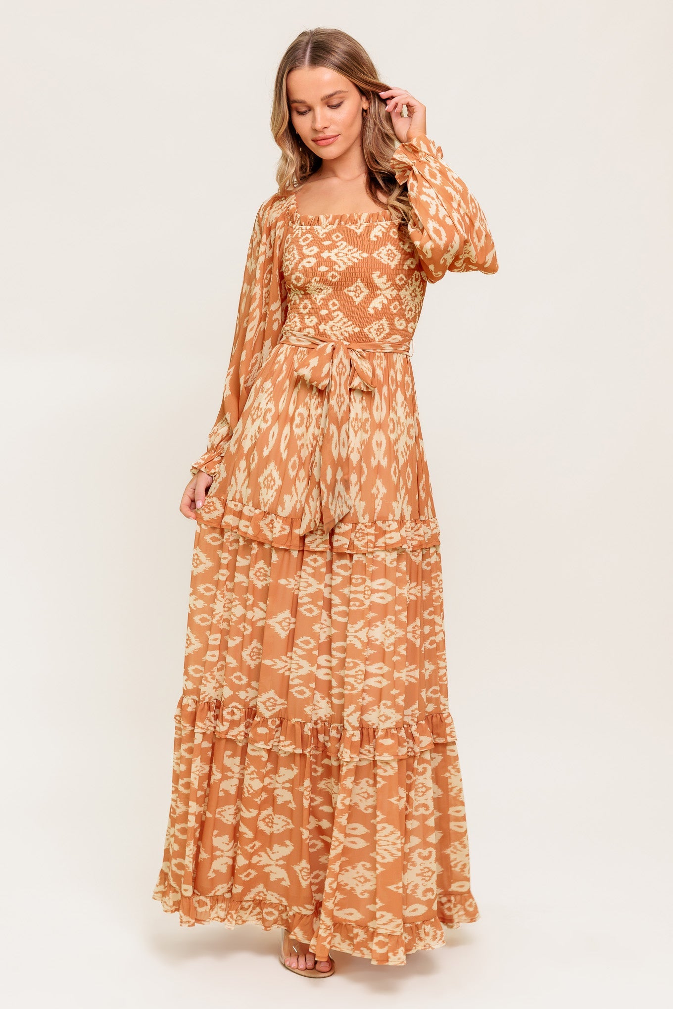 COSMOPOLITAN ELEGANCE WOVEN MAXI DRESS Flying Tomato