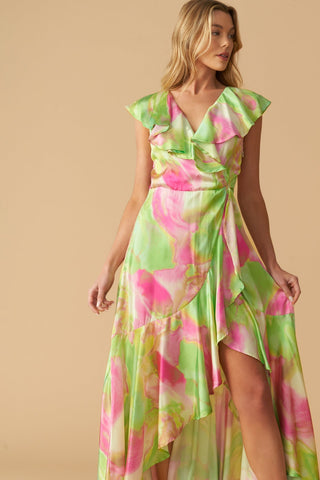 LA BEBE WOVEN SATIN MAXI DRESS - By Baano