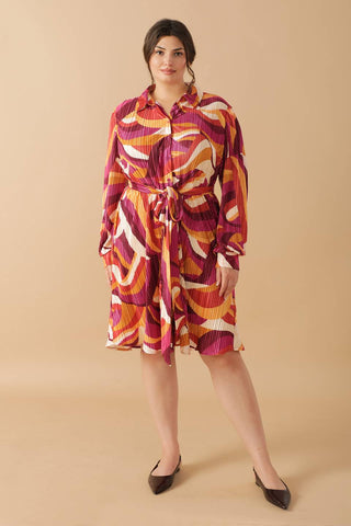 GET ON BOARD WOVEN PLISSE MINI DRESS - By Baano